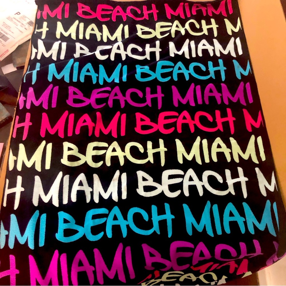 NWT- Beach Towel Miami Beach super soft.